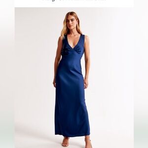 Plunge Cowl Back Maxi Dress